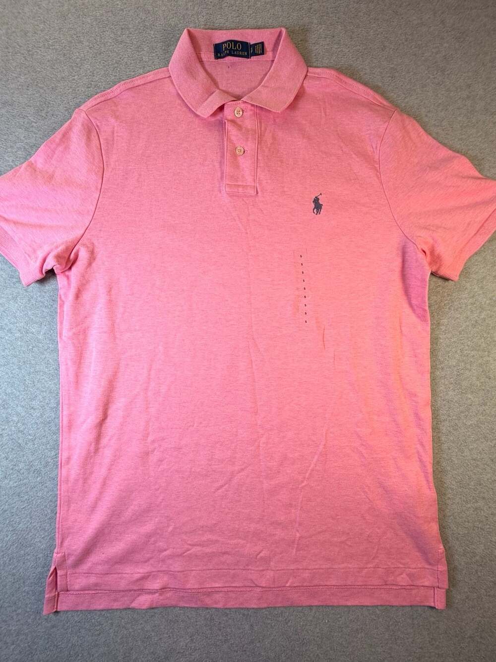 Polo Ralph Lauren Men's Pink Heather Short Sleeve Pique Polo Shirt Size S